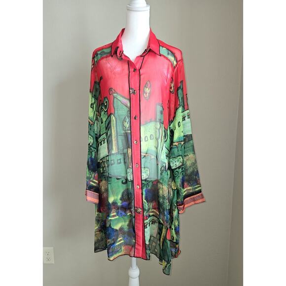 Dor Dor Couture Tops - Dor Dor Couture Sheer Art to Wear Blouse Shirt Top. L